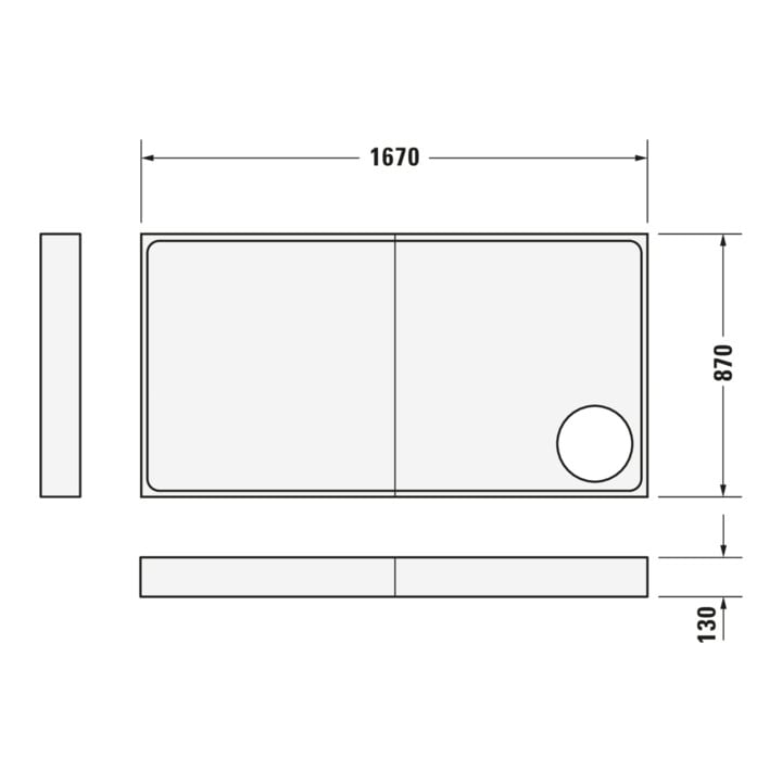 Duravit Rechteck-Duschwanne Starck Slimline 170x90x6cm, weiß