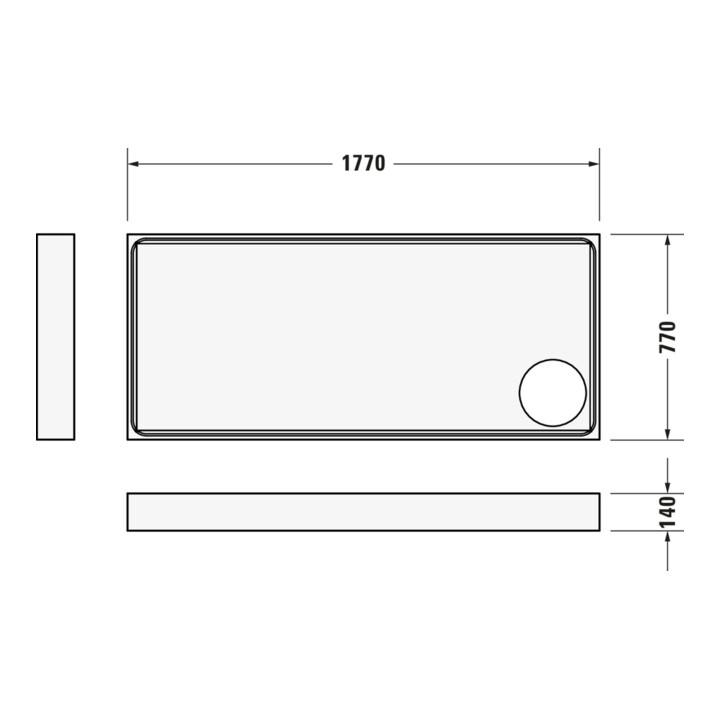 Duravit Rechteck-Duschwanne Starck Slimline 180x80x6,5cm, Antislip, weiß
