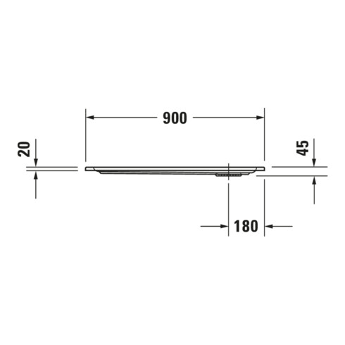 Duravit Rechteck-Duschwanne Starck Slimline 90x80x4,5cm, weiß