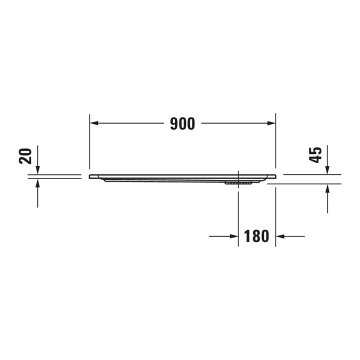 Duravit Rechteck-Duschwanne Starck Slimline 90x80x4,5cm, weiß