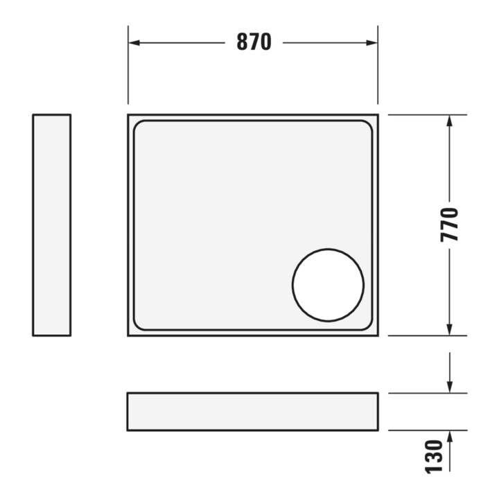 Duravit Rechteck-Duschwanne Starck Slimline 90x80x4,5cm, weiß