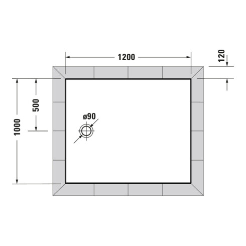 Duravit Rechteck-Duschwanne Tempano 120x100x4,5cm, bodenbündig, AS, weiß
