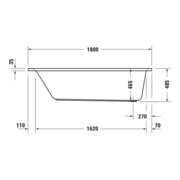 Duravit Rechteck-Whirlwanne D-Neo 180x80cm, EB-Version, 1 RS, weiß-4