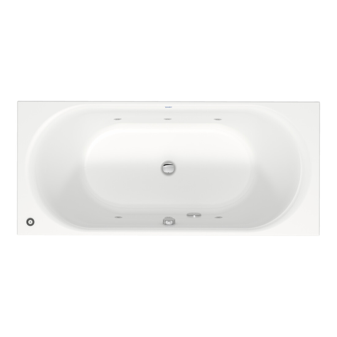 Duravit Rechteck-Whirlwanne D-Neo 180x80cm, EB-Version, 2 RS, weiß