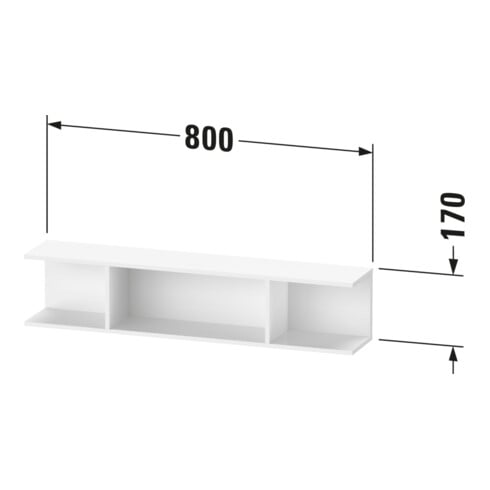 Duravit Regal Ketho.2 80x15x17cm, hor, 3 Fäch., graph matt