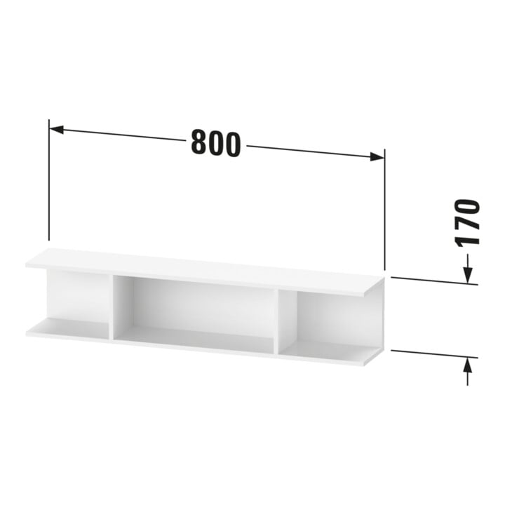 Duravit Regal Ketho.2 80x15x17cm, hor, 3 Fäch., graph matt