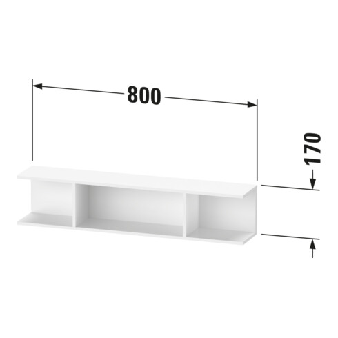 Duravit Regal Ketho.2 80x15x17cm, hor, 3 Fächer, eiche schwarz