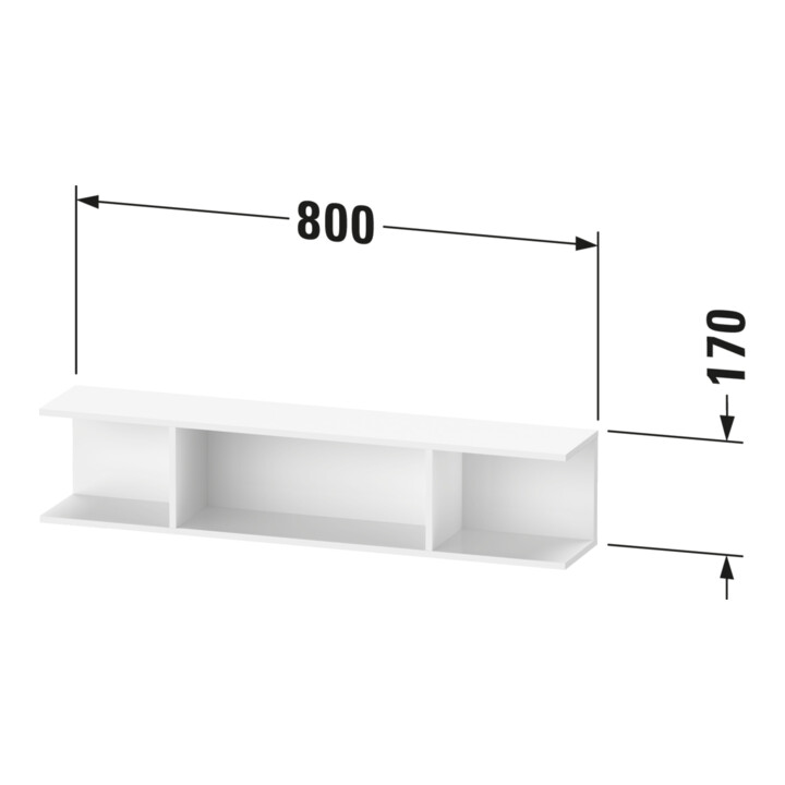 Duravit Regal Ketho.2 80x15x17cm, hor, 3 Fächer, eiche schwarz