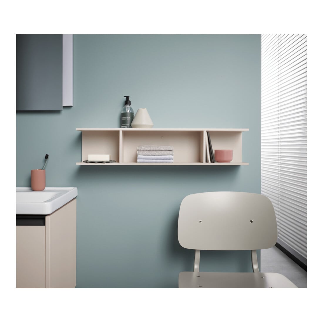 Duravit Regal Ketho.2 80x15x17cm, hor, 3 Fächer, taupe matt