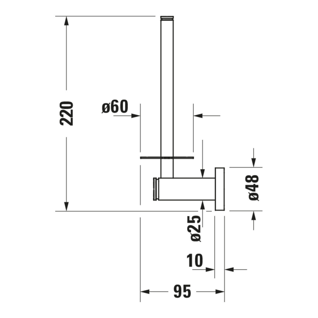Duravit Reserve-Papierhal. D-Code 6x9,5cm, chrom
