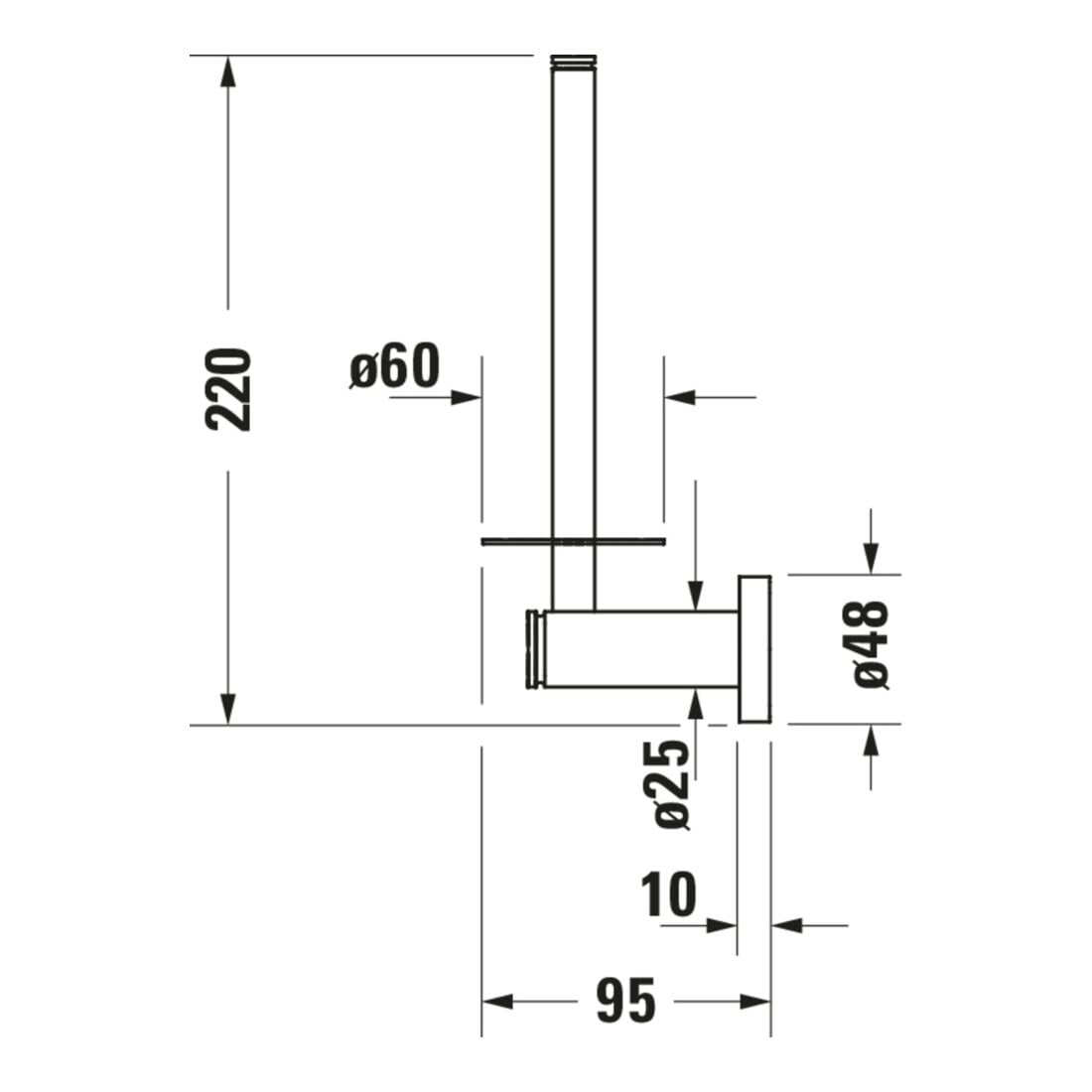 Duravit Reserve-Papierhal. D-Code 6x9,5cm, chrom