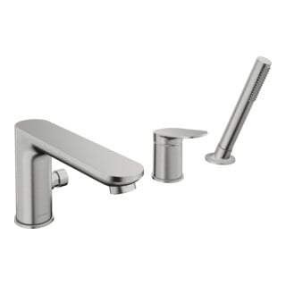 Duravit Robinet de baignoire 3 trous Wave acier inoxydable brossé