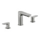 Duravit Robinet de lavabo 3 trous Wave, bec 129 mm, acier inoxydable brossé-1
