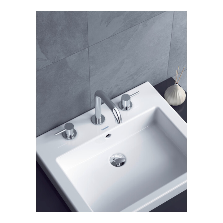Duravit Robinet lavabo 3 trous Circle Sortie 140 mm, sans tirette, chrome