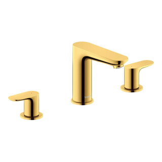 Duravit Robinet lavabo 3 trous Wave, bec 129 mm, or poli