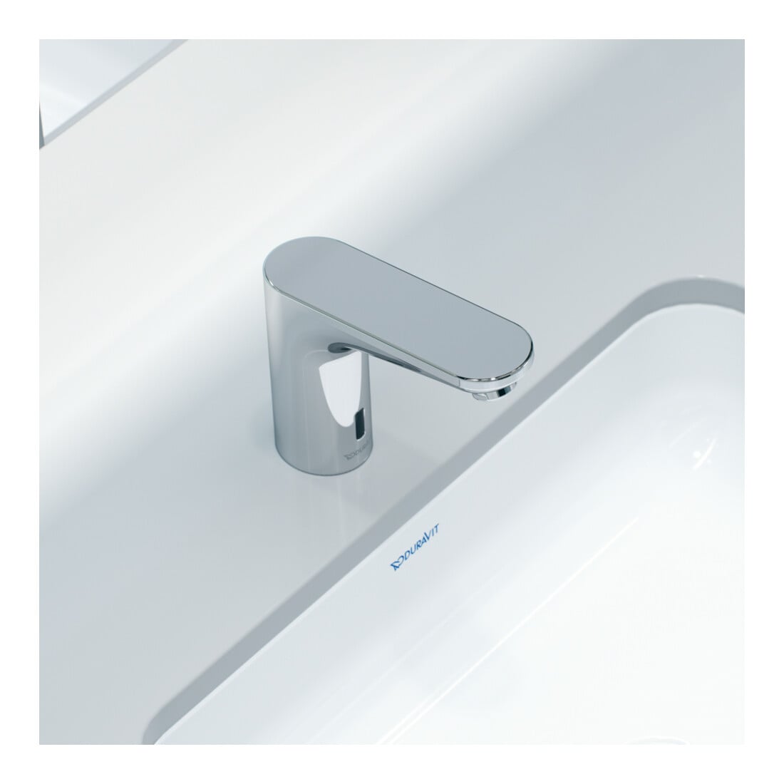 Duravit Robinet lavabo infrarouge avec capteur 1 batterie, A 122 mm, temp. eau réglée, c