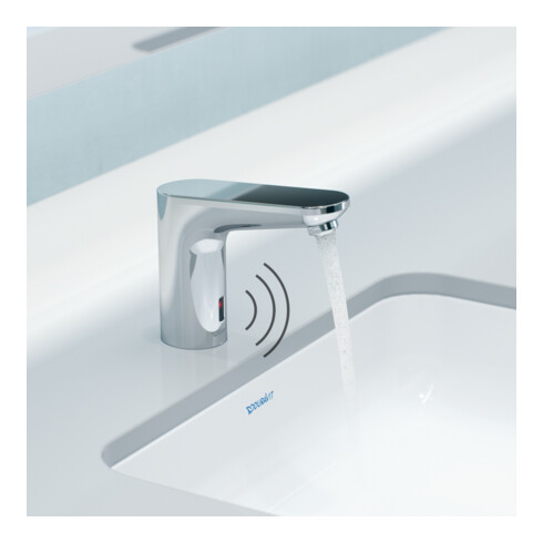 Duravit Robinet lavabo infrarouge Sensor 1 réseau, A 122 mm, temp. eau régl., chr