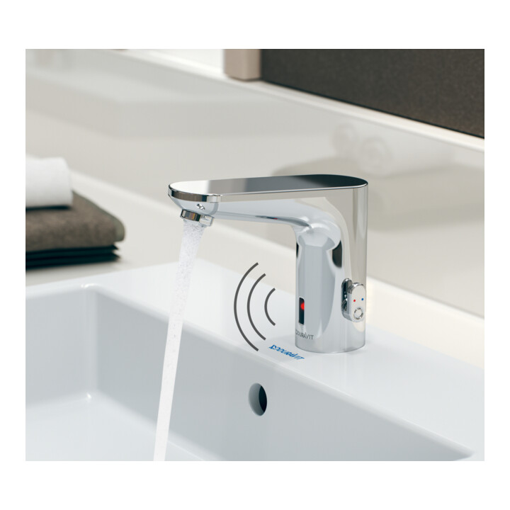 Duravit Robinet lavabo infrarouge Sensor 1 réseau, sortie 122 mm, régulation temp., chromé