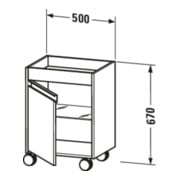 Duravit Rollcontainer Ketho 50x36x67cm, Tür links, basalt matt-3