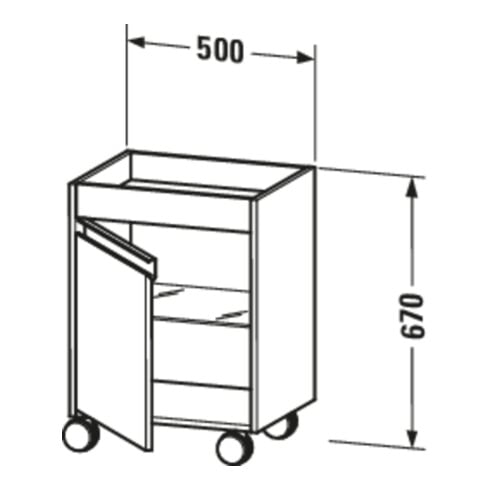Duravit Rollcontainer Ketho 50x36x67cm, Tür links, Eiche schwarz