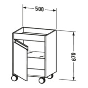Duravit Rollcontainer Ketho 50x36x67cm, Tür links, Eiche schwarz-3