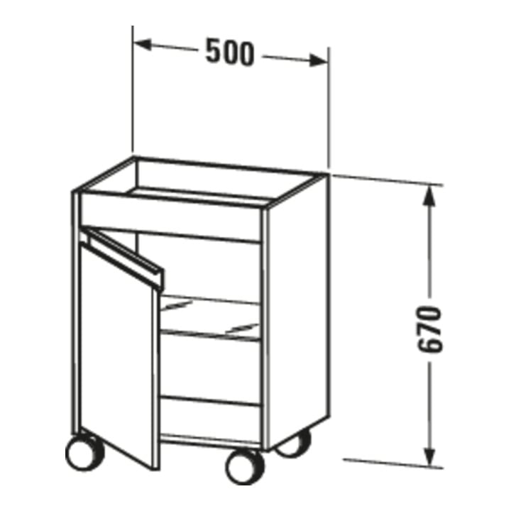 Duravit Rollcontainer Ketho 50x36x67cm, Tür links, Eiche schwarz
