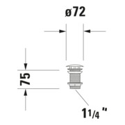 Duravit Schaftventil d 72mm, f WT o. ÜL, Bronze gebürstet-4