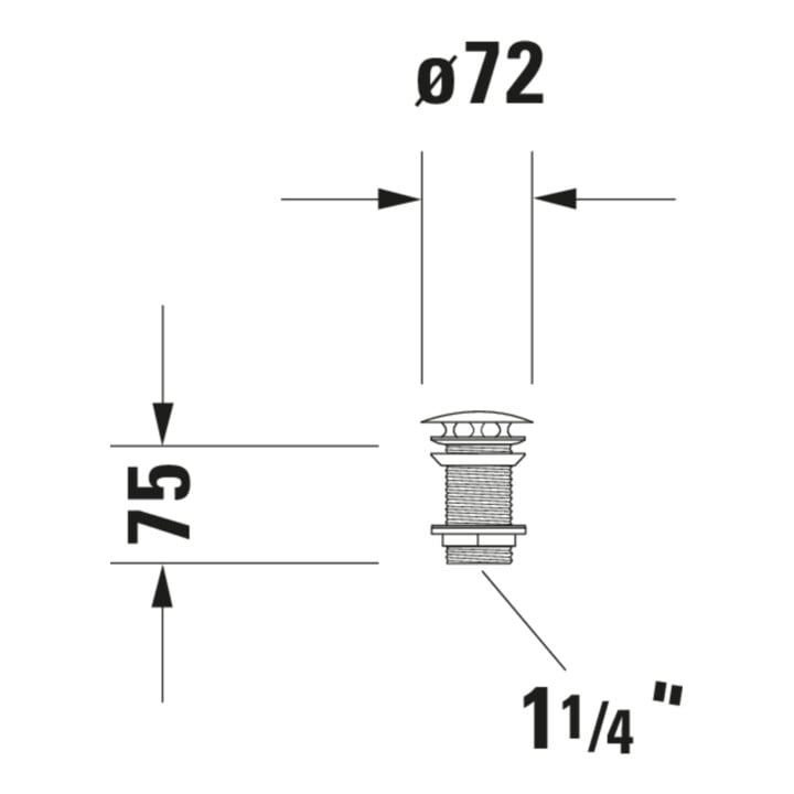 Duravit Schaftventil d 72mm, f WT o. ÜL, Bronze gebürstet