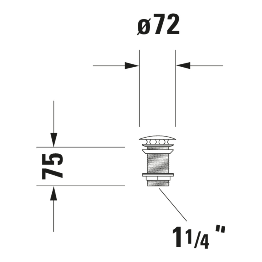 Duravit Schaftventil d 72mm, f WT o. ÜL, Bronze gebürstet
