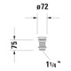Duravit Schaftventil d 72mm, f WT ohne Überlauf, Gold poliert