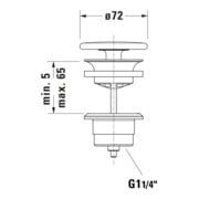 Duravit Schaftventil d 72mm, f WT ohne Überlauf, weiß-3