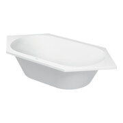 Duravit Sechseck-Badewanne D-Code 190x90x40cm, EB-Version, 2 RS, weiß