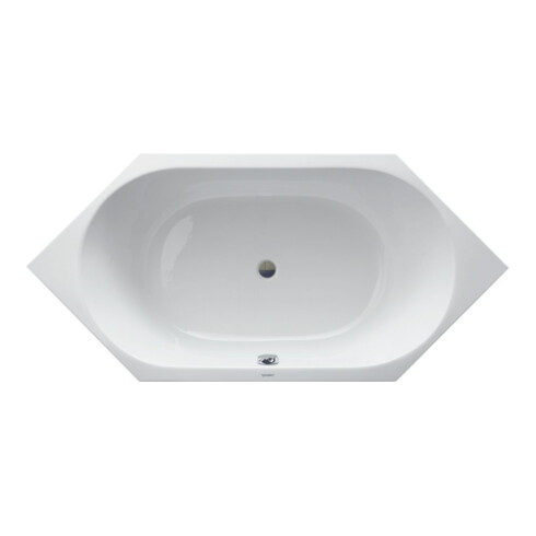 Duravit Sechseck-Badewanne D-Code 190x90x40cm, EB-Version, 2 RS, weiß