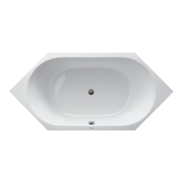 Duravit Sechseck-Badewanne D-Code 190x90x40cm, EB-Version, 2 RS, weiß