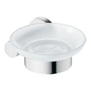 Duravit Seifenschale D-Code 13,5x12 cm, verre blanc mat, porte savon droit, chrome-4