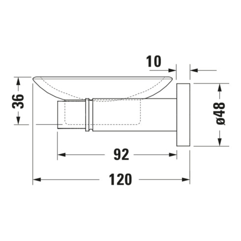 Duravit Seifenschale D-Code 13,5x12cm, Gl. we. ma, Sch links, chrom
