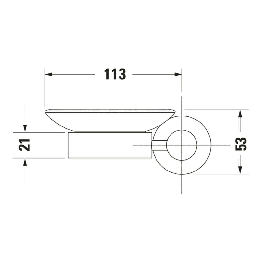 Duravit Seifenschale D-Code 13,5x12cm, Gl. we. ma, Sch links, chrom