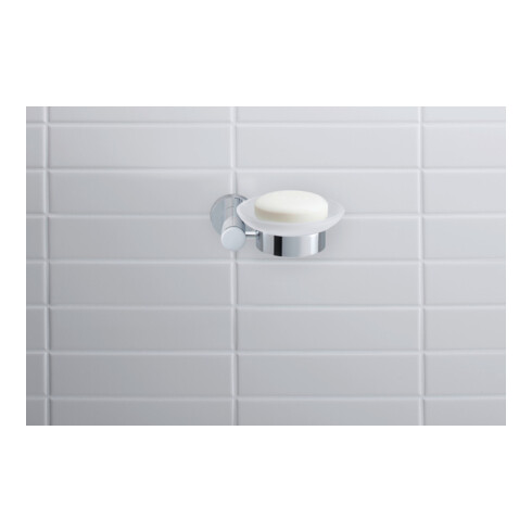 Duravit Seifenschale D-Code 13,5x12cm, Gl. we. ma, Sch links, chrom