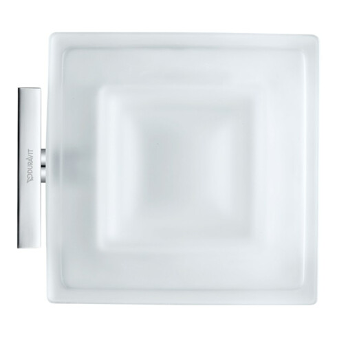 Duravit Seifenschale Karree 11,5x12,2cm, Gl. weiß matt, Halter chrom