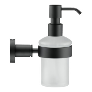 Duravit Seifenspender D-Code noir mat, 6,9x14,5 cm, verre blanc mat