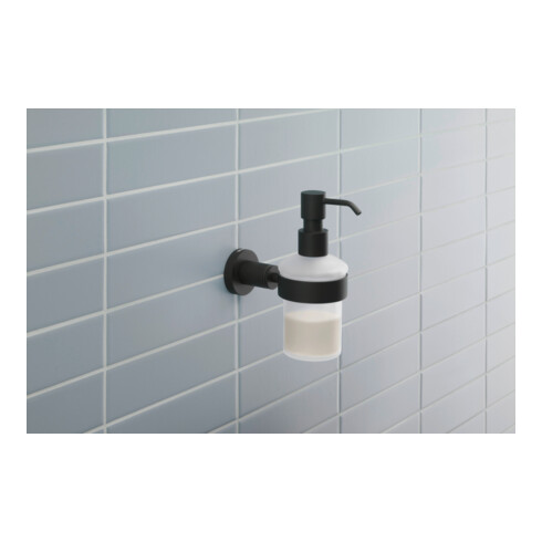 Duravit Seifenspender D-Code noir mat, 6,9x14,5 cm, verre blanc mat