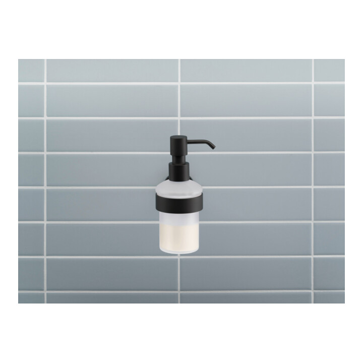 Duravit Seifenspender D-Code noir mat, 6,9x14,5 cm, verre blanc mat