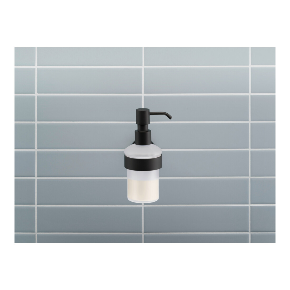 Duravit Seifenspender D-Code schwarz matt, 6,9x14,5cm, Glas weiß matt