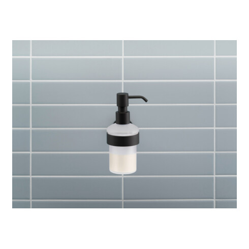 Duravit Seifenspender D-Code schwarz matt, 6,9x14,5cm, Glas weiß matt