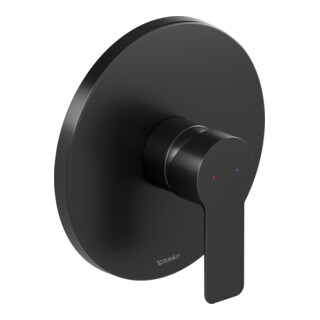 Duravit Set complet mitigeur douche encastré D-Code céramique, rond, 24,5 l, noir mat