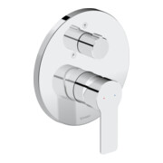 Duravit Set complet mitigeur douche encastré D-Code céramique, rond, avec inverseur, chrome