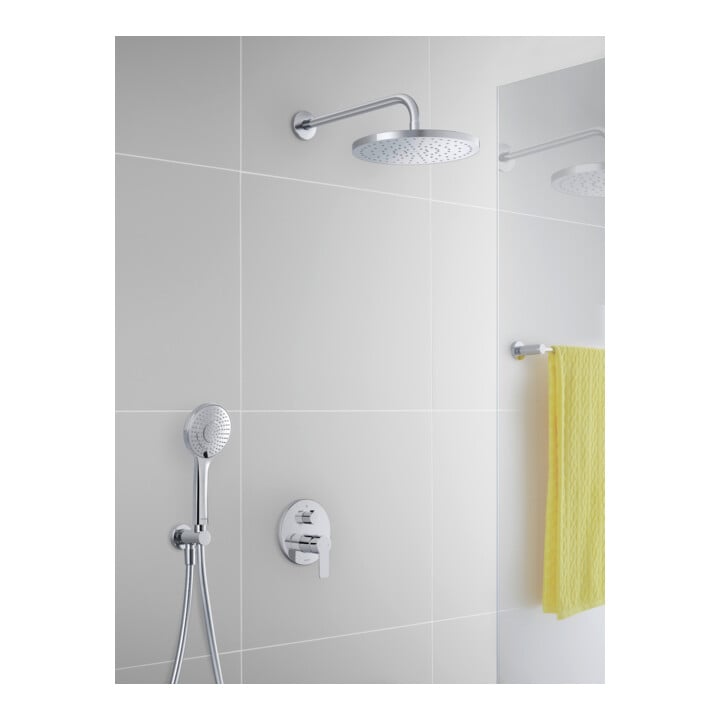 Duravit Set complet mitigeur douche encastré D-Code céramique, rond, avec inverseur, chrome
