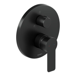 Duravit Set complet mitigeur douche encastré D-Code céramique, rond, m. comm., noir mat