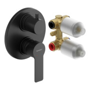 Duravit Set complet Mitigeur monocommande encastré D-Code céramique, 19 l, noir mat