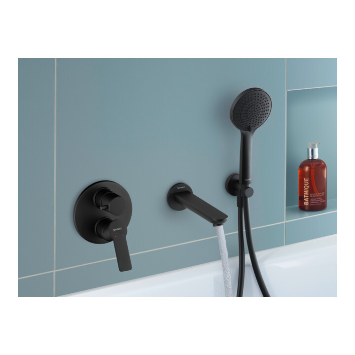 Duravit Set complet Mitigeur monocommande encastré D-Code céramique, 19 l, noir mat